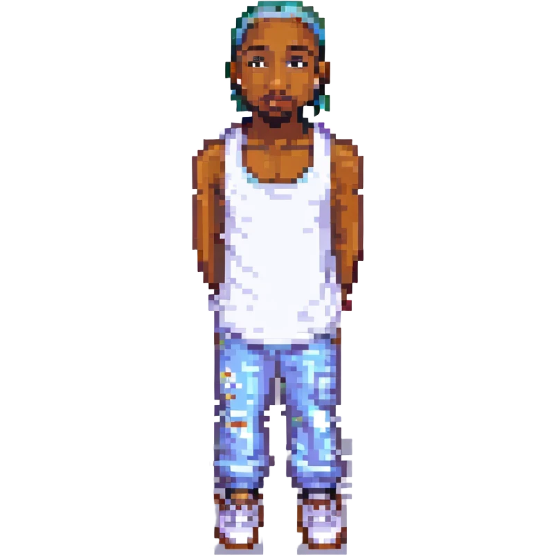 2Pac в полный рост, no background emoji