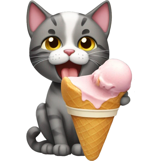 cat eating ice cream emoji