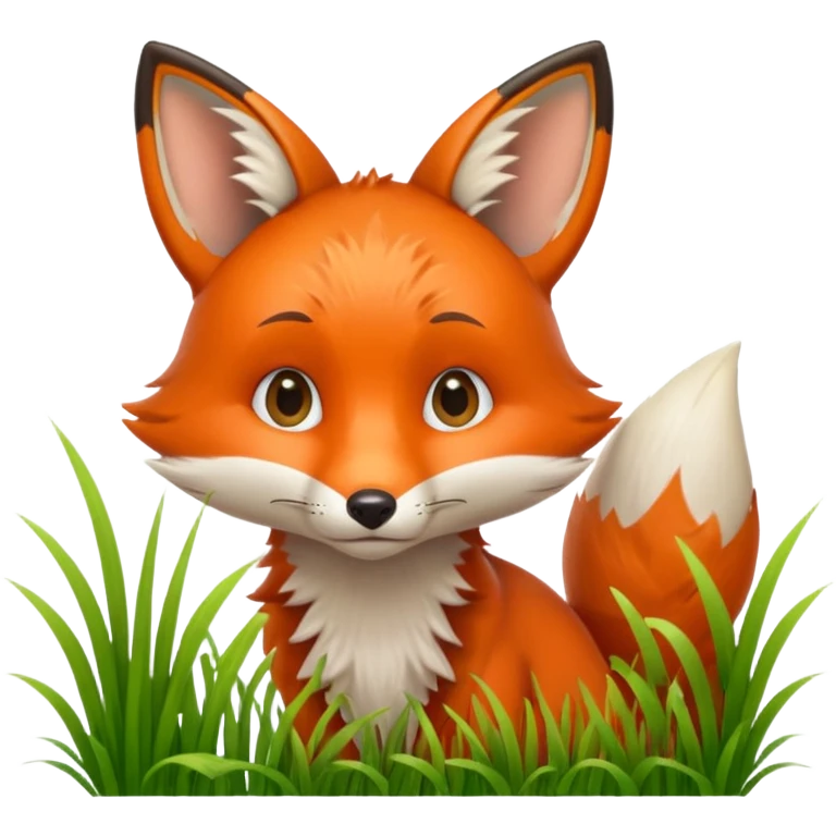 A curious fox peeking from behind tall grass.









































 emoji