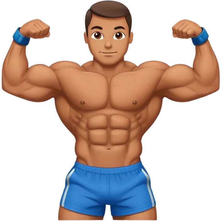 bodybuilder laying down abs exercise emoji