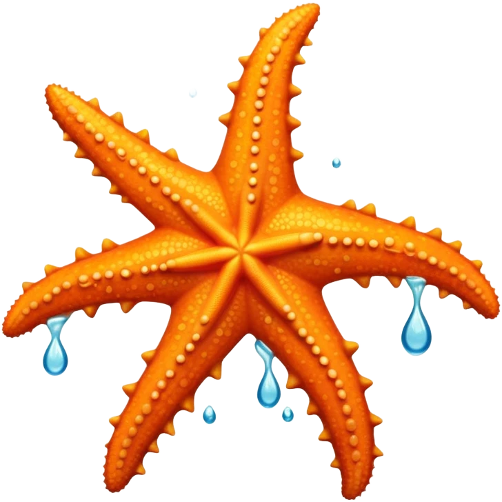 orange starfish with five arms in the ocean emoji