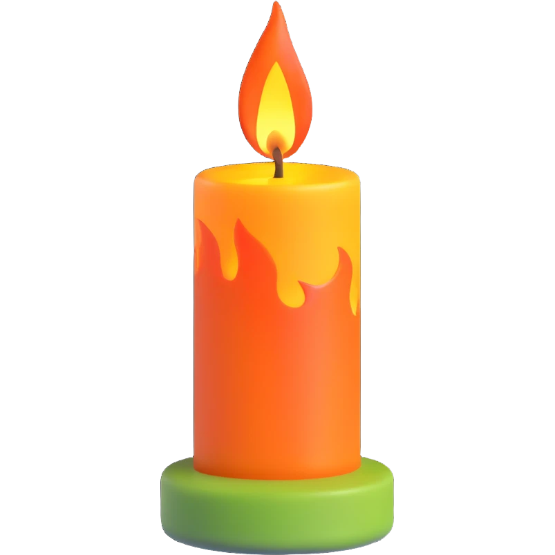 A simple candle with a flame emoji