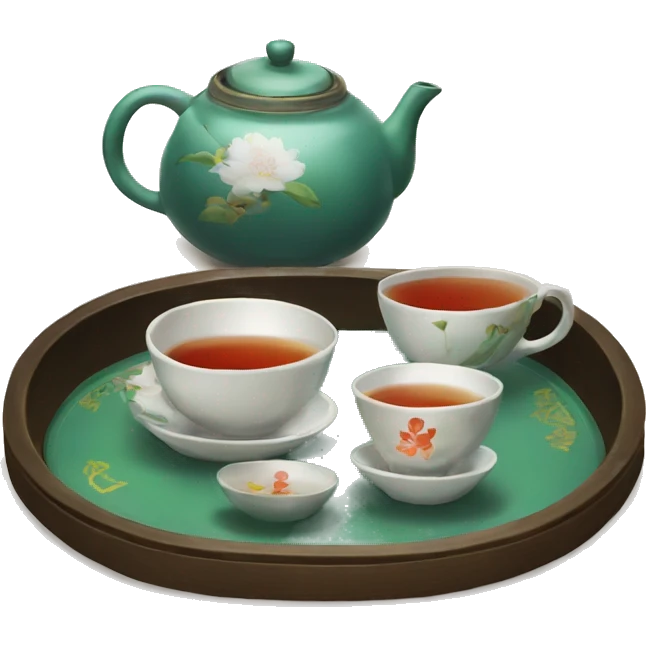 chinese tray with tea emoji