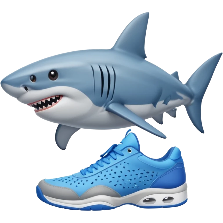 A shark with 2 tenis shoes blues emoji
