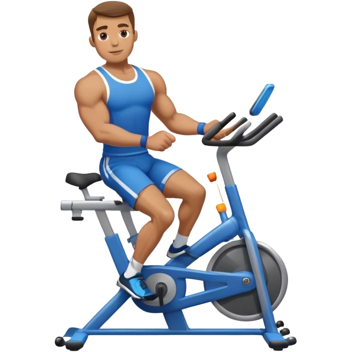 buff guy blue shorts stationary bike emoji