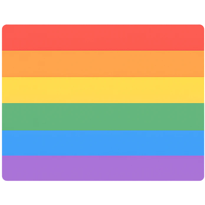 classic rainbow pride flag with horizontal stripes and vibrant colors emoji