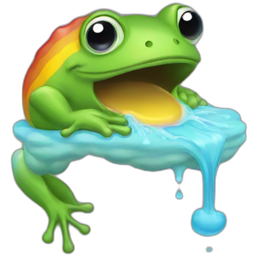 Frog vomiting rainbow emoji