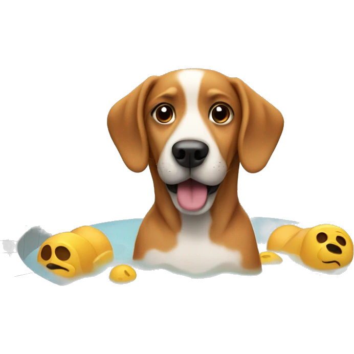 Dog in hot tub emoji