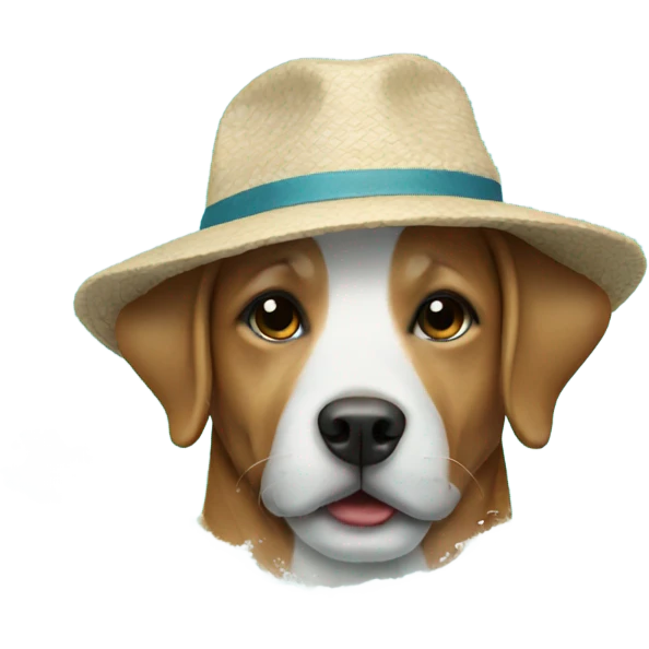 Dog wearing hat in ocean  emoji