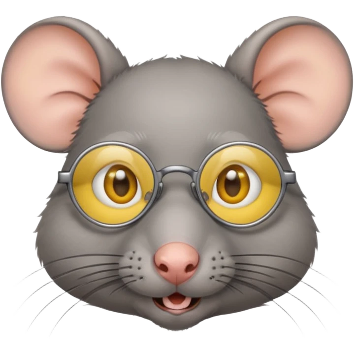 Ratón con lentes amarillos emoji