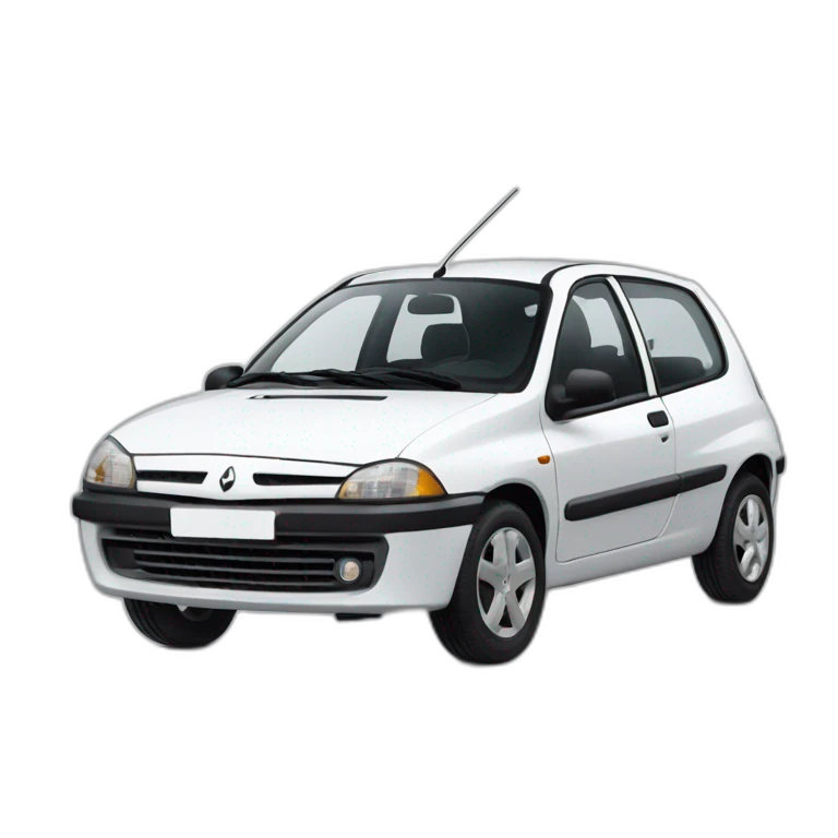 Renault Clío white 2002 emoji