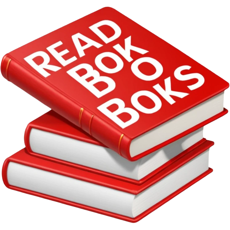 the inscription in red letters "read books" emoji
