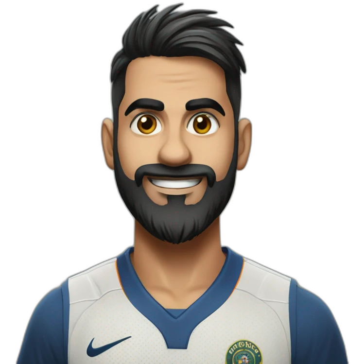 a viratkohli emoji with a long breed emoji