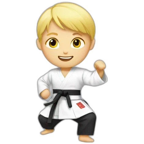 blond kid do karate emoji