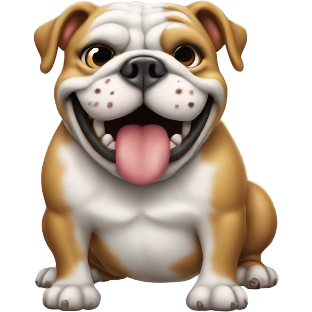 Happy Bulldog farting smoke emoji