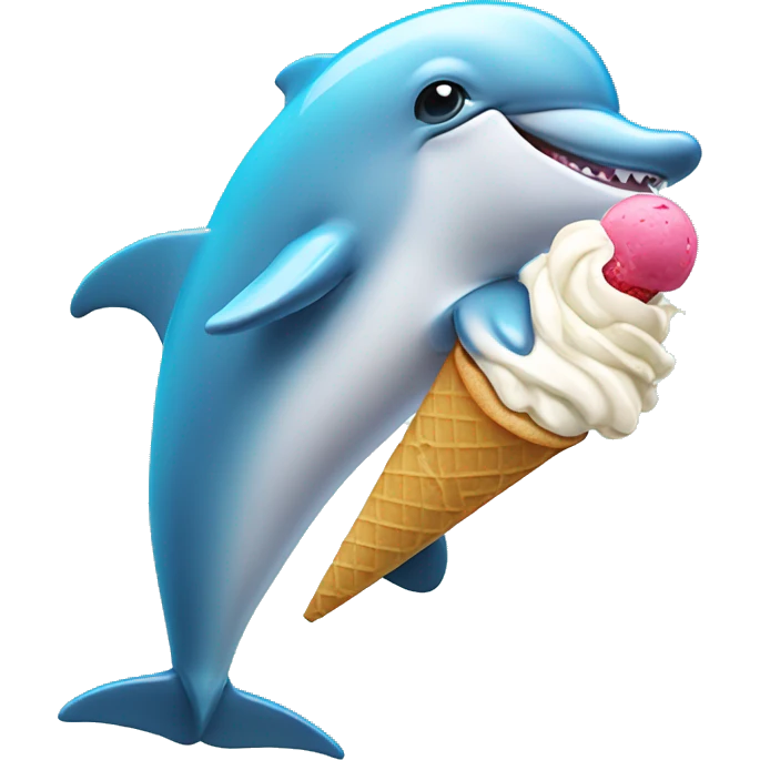 Dolphin eating ice cream  emoji