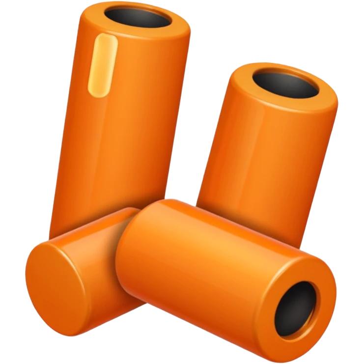 orange cylindrical pieces rouded on each end  emoji