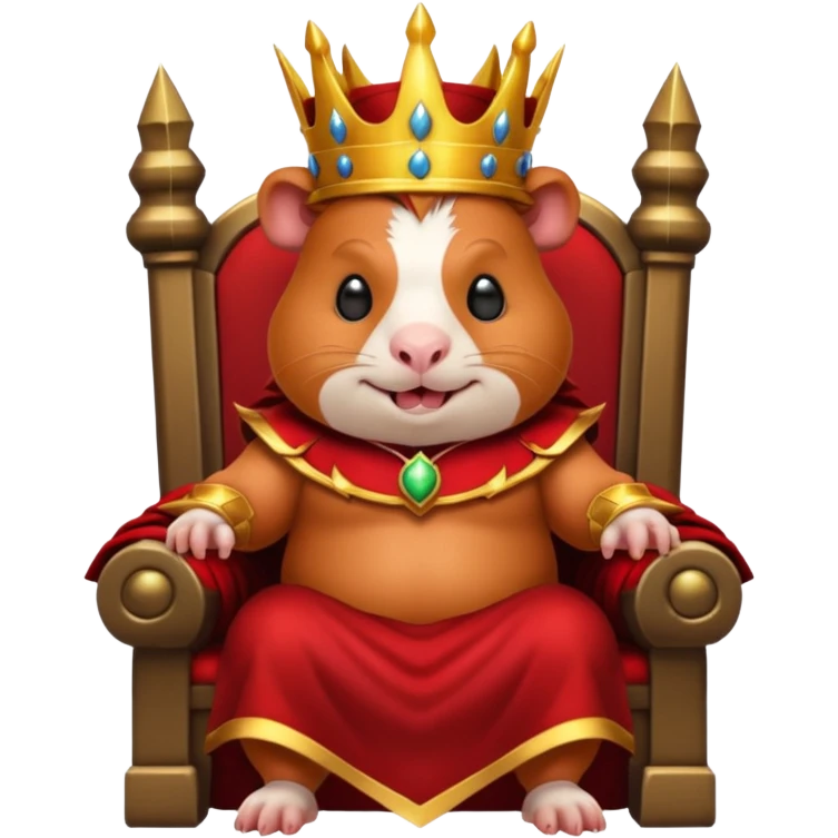 guinea pig demon king, sitting on a throne, with a devilish grin, emoji style emoji