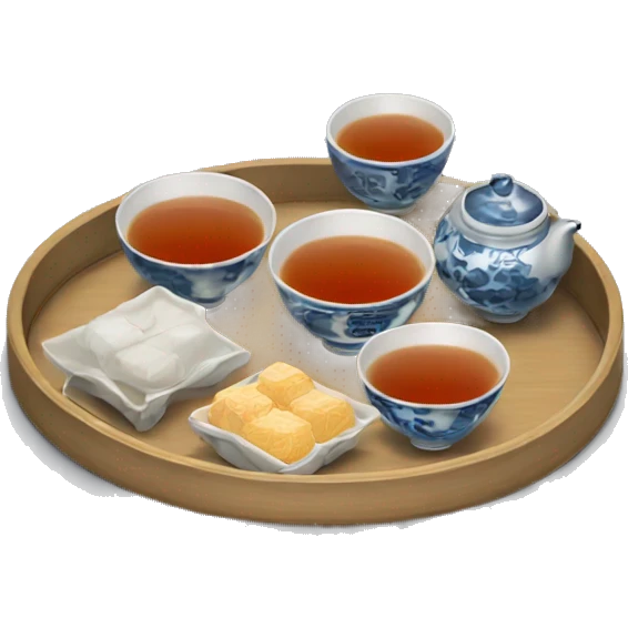 chinese tray with tea emoji
