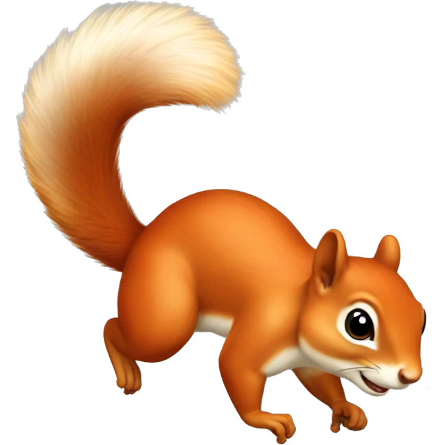 jumping female squirrel orange burnt with big tail
 emoji