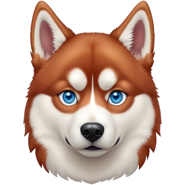 cinematic full body red siberian husky with blue eyes, realistic emoji
