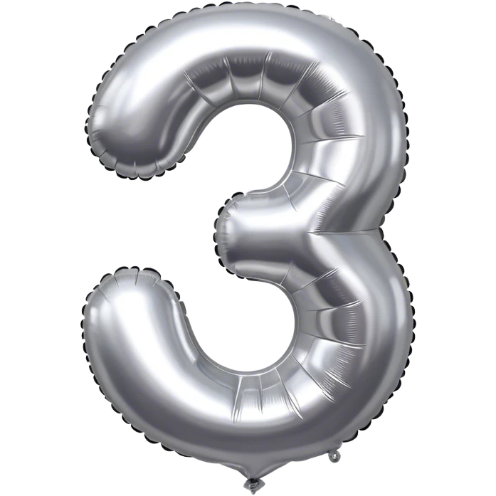 Foil balloon silver number nine emoji