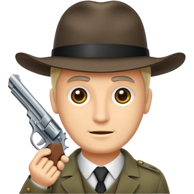 Mann zielt mit seiner Pistole auf seinen Kopf emoji