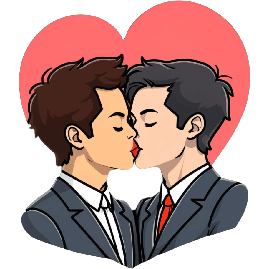 harry styles and louis tomlinson kissing emoji