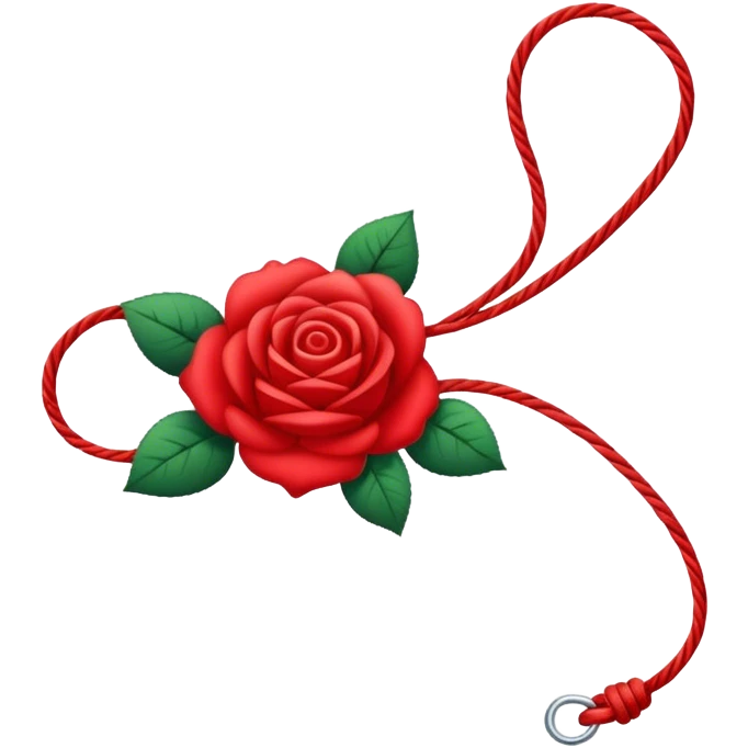 A red string with a rose patern emoji