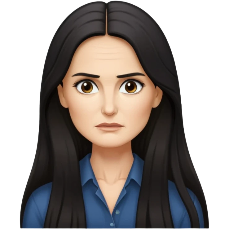 Demi Moore serious up to the waist emoji