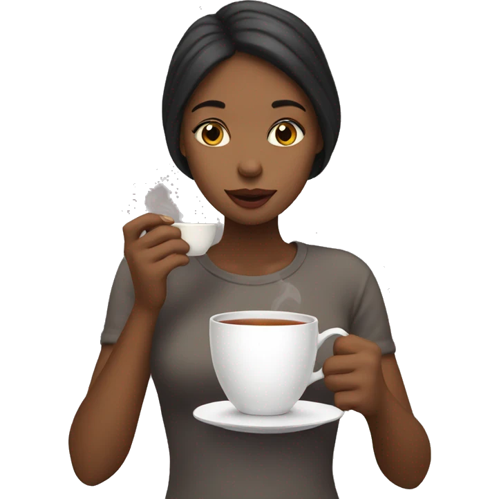Girl sipping tea emoji