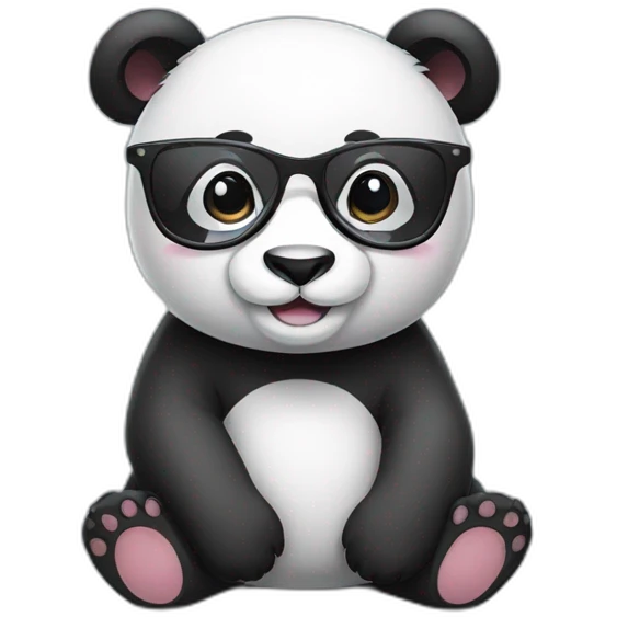 A cute panda wearing glasses emoji