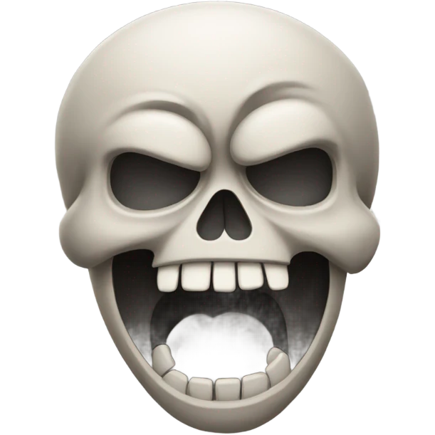 Stressed out skull emoji with sweat emoji