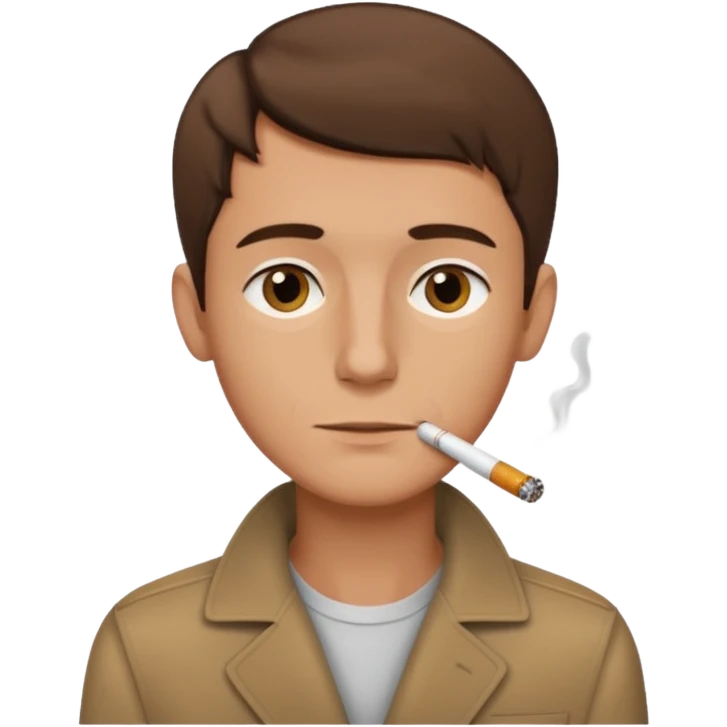 Shirtless thin man with a cigarette and short brown hair emoji