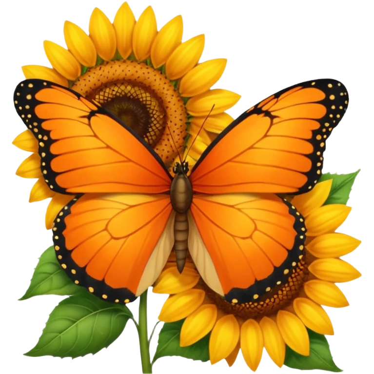 orange Butterfly on Sunflower emoji