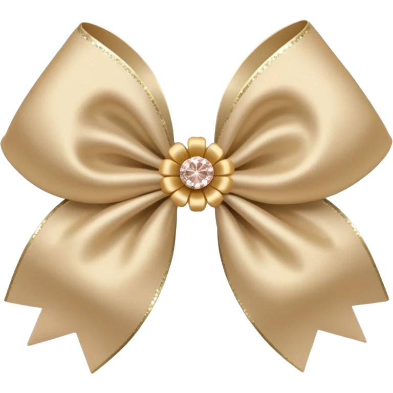 beige flower bow with glitter emoji