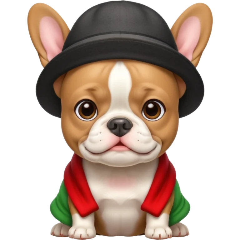 frenchie wearing hat  emoji