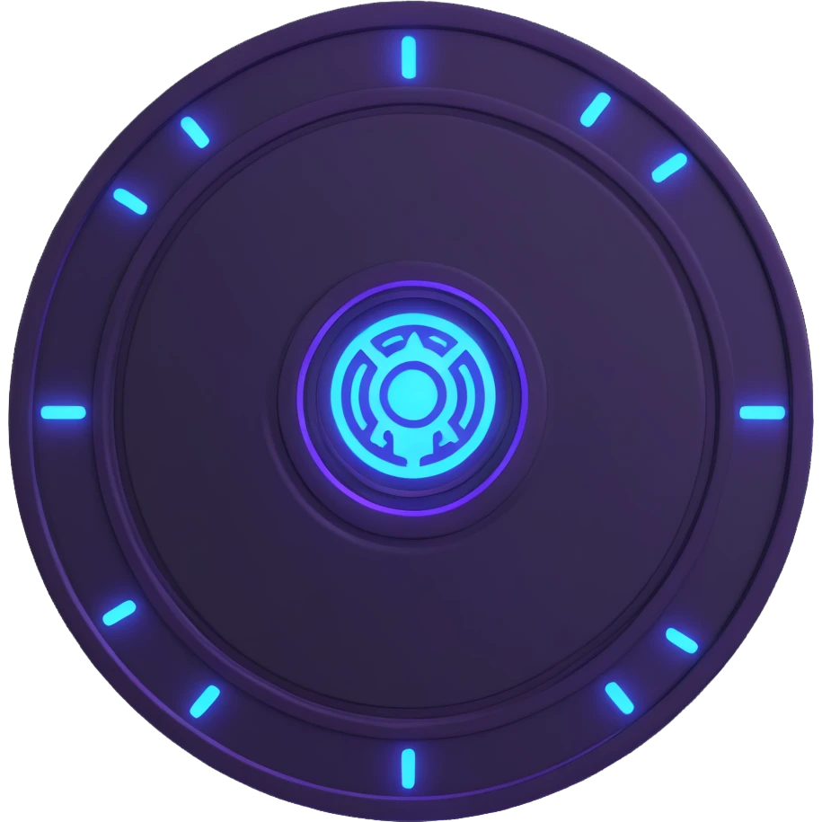 $PORTAL coin with embossed logo, blue and purple glowing accents emoji
