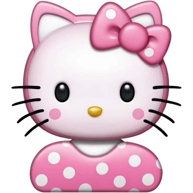 Hello kitty en puntitos para pegar y copiar emoji
