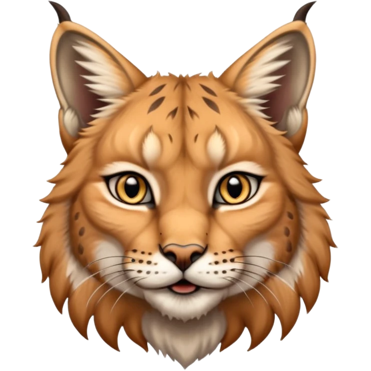 A high-resolution photo-realistic digital illustration of a majestic young lynx, chest upward A high-resolution, photo-realistic digital illustration of a majestic young Eurasian lynx, shown from the chest upward.  emoji