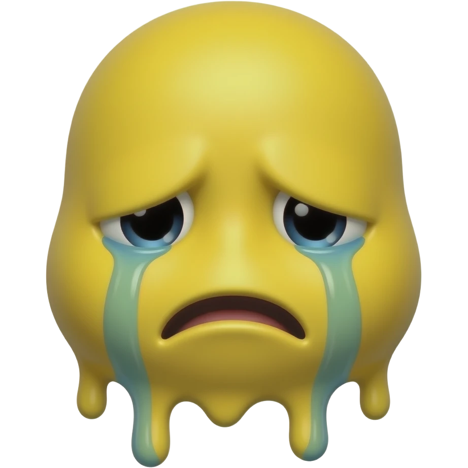 Melting with sadness yellow emoji face emoji