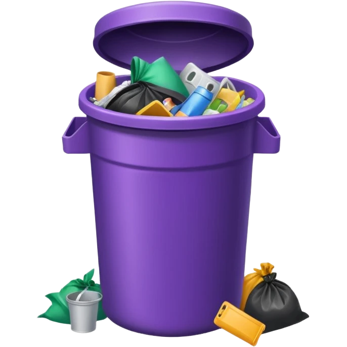 round purple bin full emoji