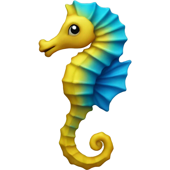Yellow-blue seahorse  emoji