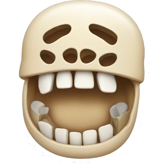 Emoji with bones in its mouth  emoji