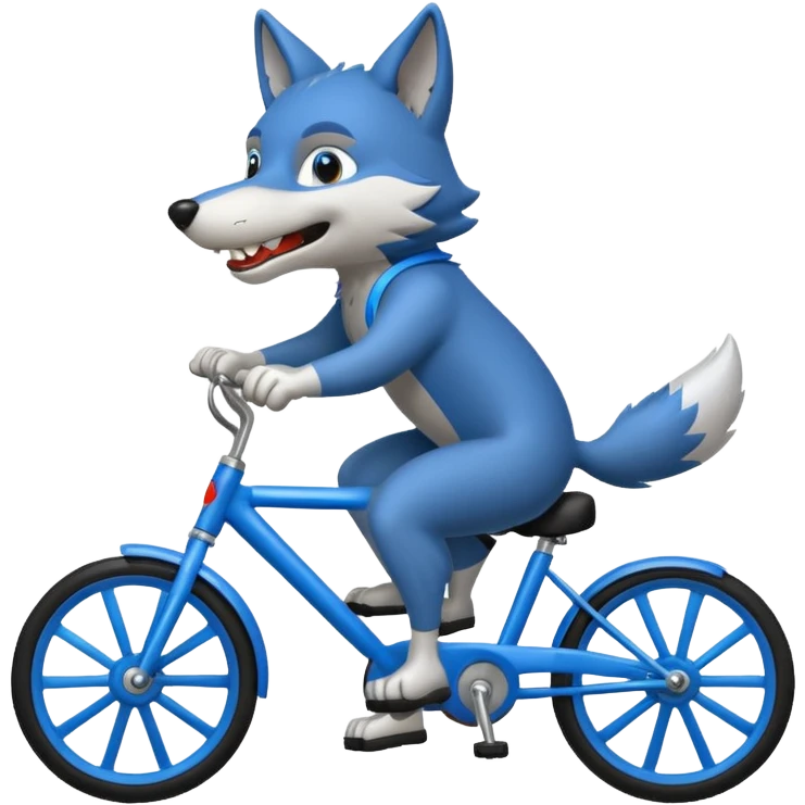 Wolf cartoon  ride on cycle emoji