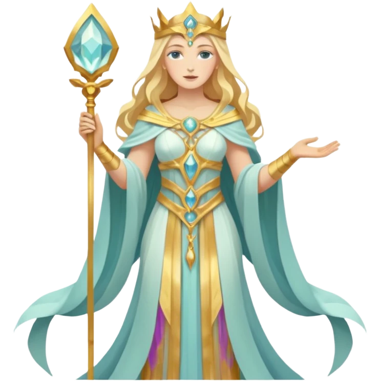 fantasy magic tarot card low poly goddess emoji