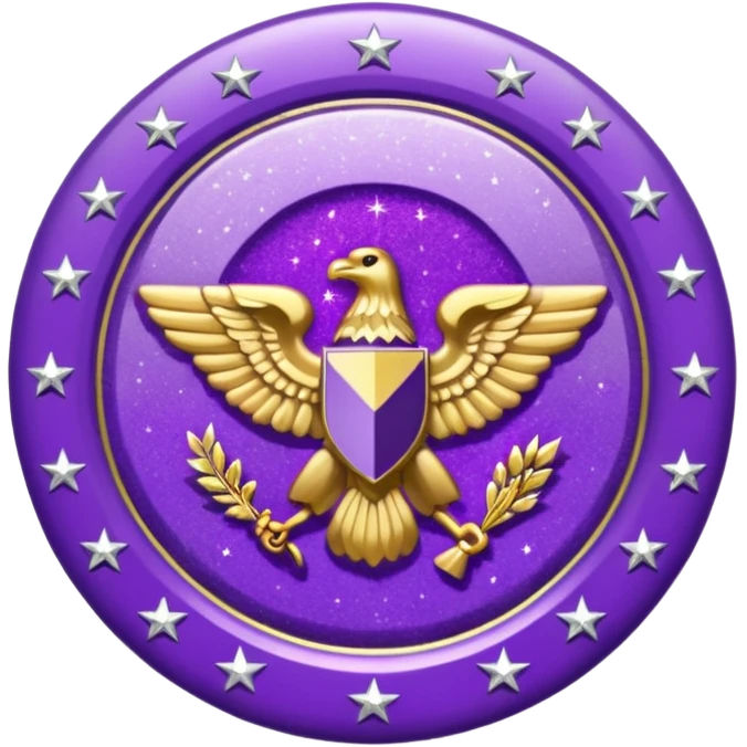 patente militar baixa roxa com glitter emoji