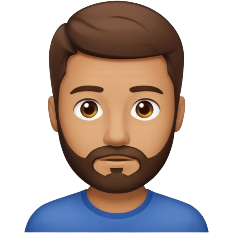 a man with short hair and beard no mustache emoji