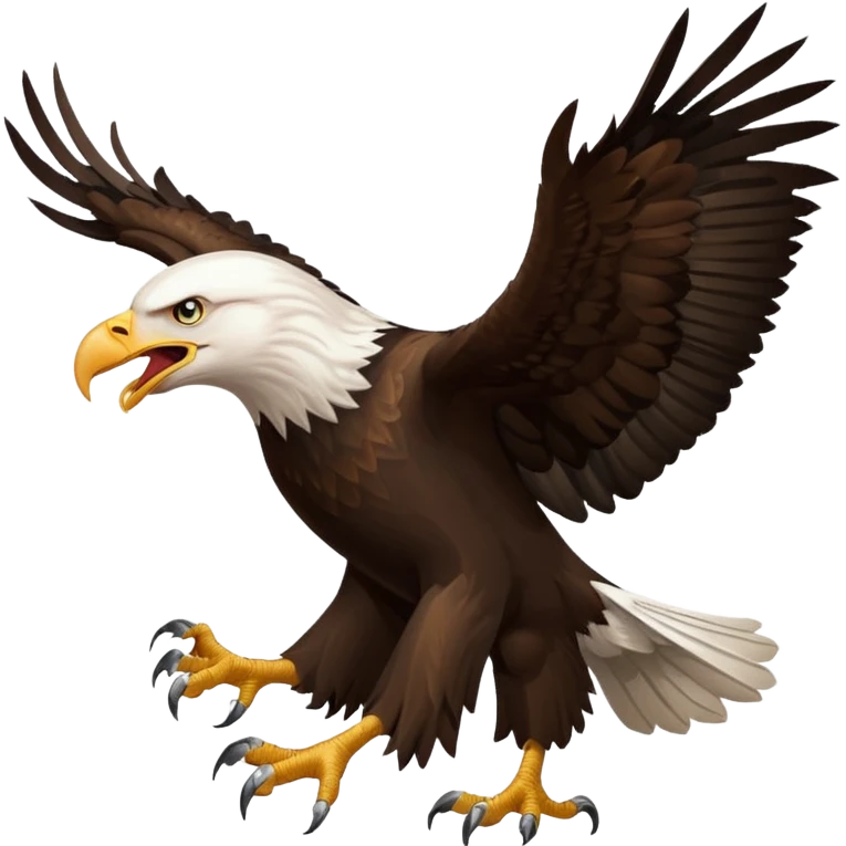 A regal flying bald eagle eating a feral pig  emoji