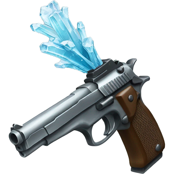frozen pistol, icicles dripping emoji